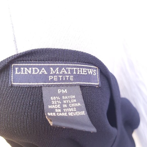 Linda Matthews Petite P/M Medium Black Blazer Jacket - Picture 6 of 6